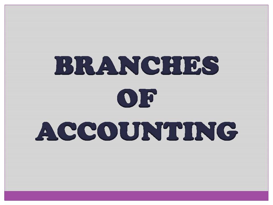 BRANCHES OF ACCOUNTING