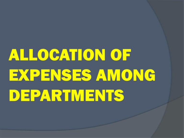 ALLOCATION OF EXPENSES IN DEPARTMENTAL ACCOUNTING 100%