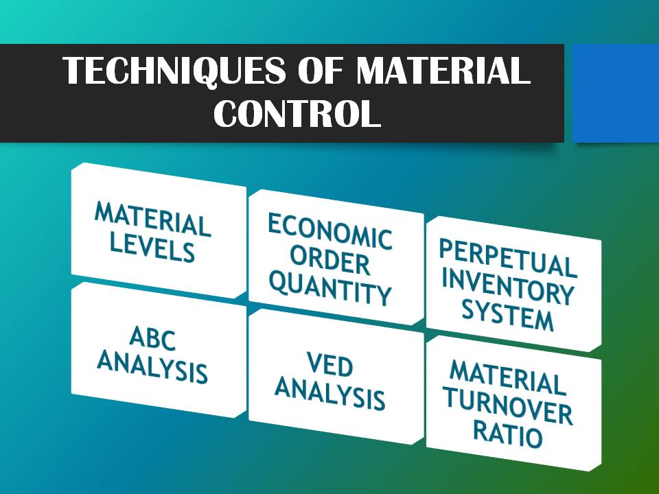 TECHNIQUES OF MATERIAL CONTROL