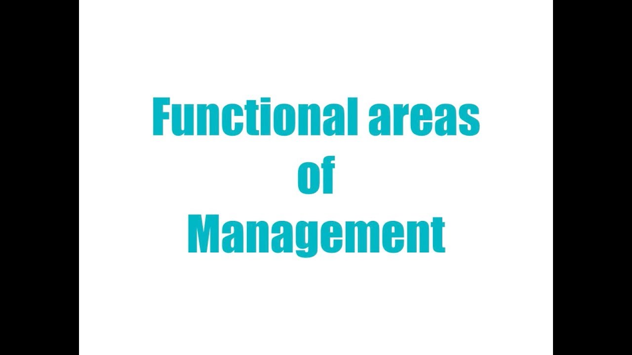 FUNCTIONAL AREAS OF MANAGEMENT