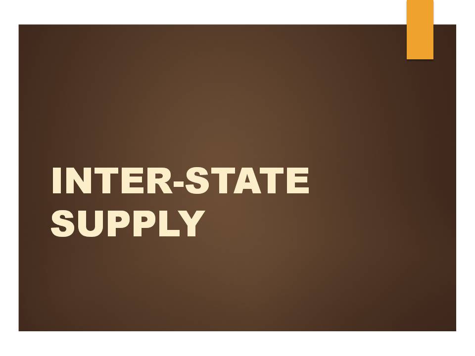 inter state supply