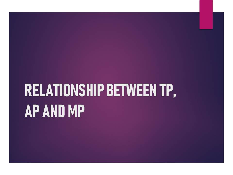RELATIONSHIP BETWEEN TP, AP AND MP