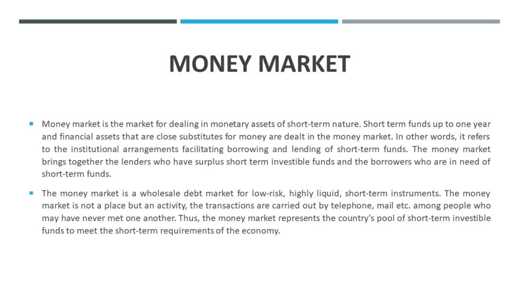 MONEY MARKET DEFINITION