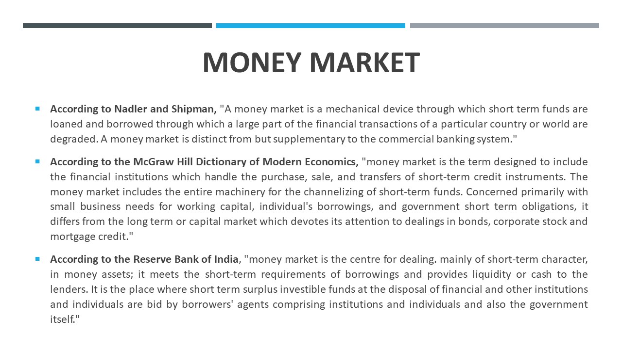 MONEY MARKET MEANING