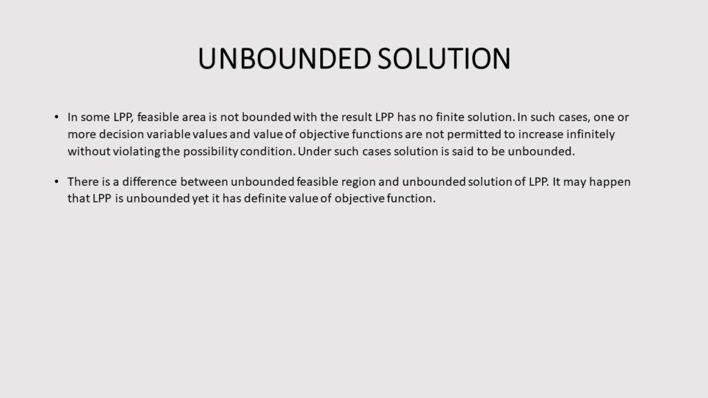 UNBOUNDED SOLUTION IN SIMPLEX METHOD - LINEAR PROGRAMMING TERMS AND DEFINITIONS