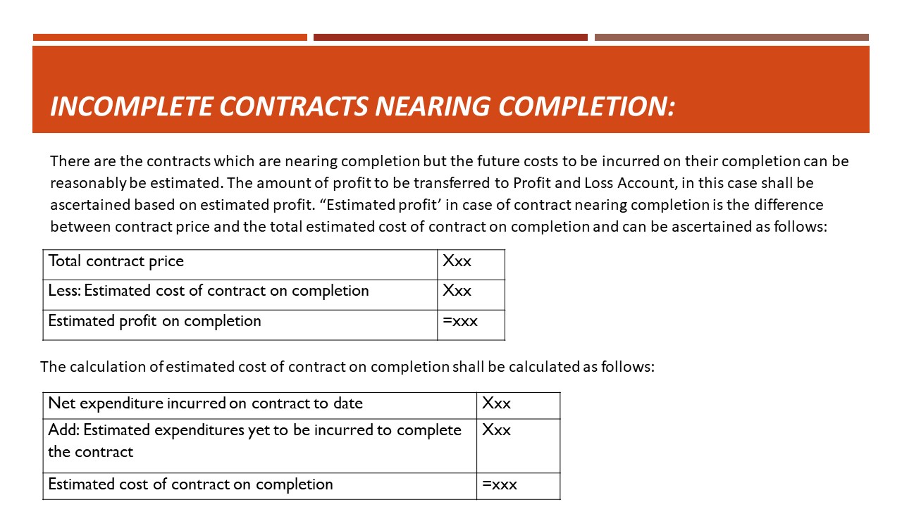 Calculation of profits in contract costing 5 cases explained
