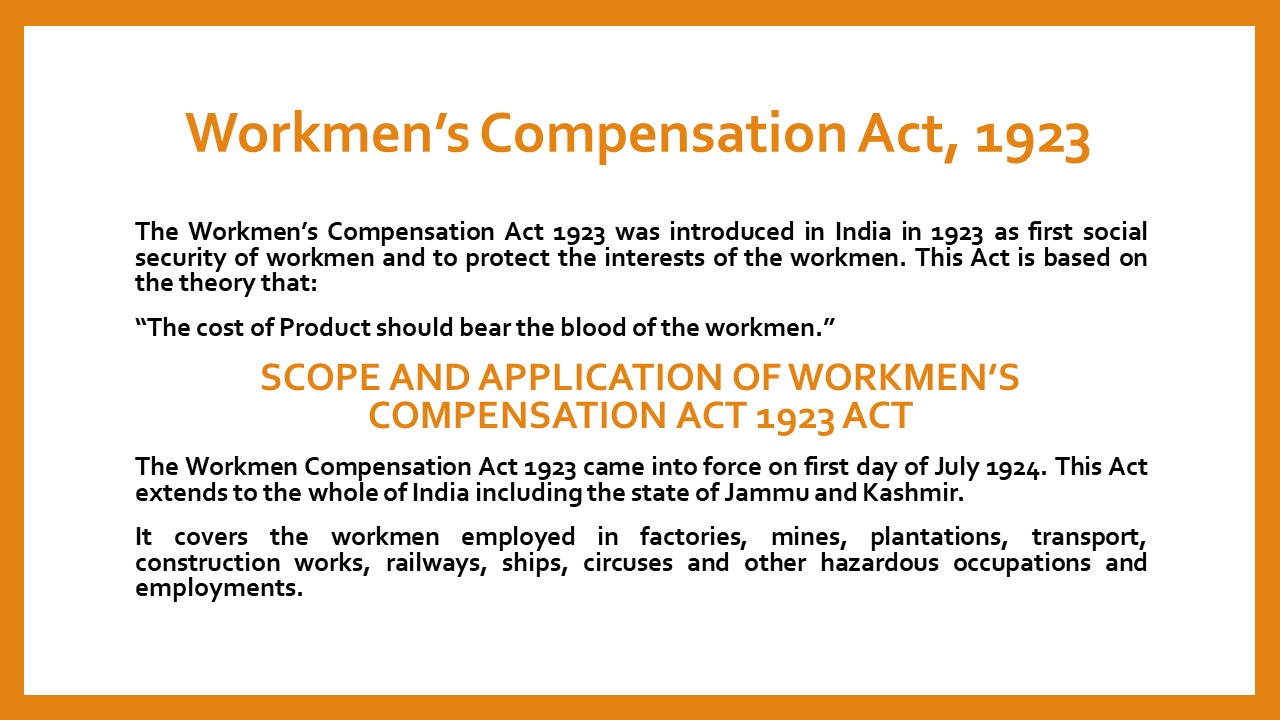 EMPLOYER LIABILITY TO PAY COMPENSATION UNDER WORKMEN COMPENSATION ACT 1923