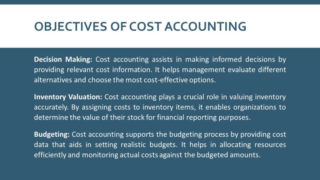 Objectives of Cost Accounting