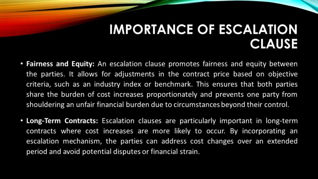Escalation clause in Contract Costing