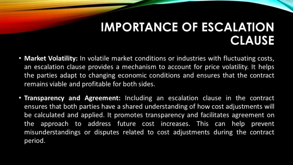 Escalation clause in Contract Costing