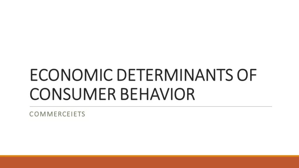 ECONOMIC DETERMINANTS OF CONSUMER BEHAVIOR