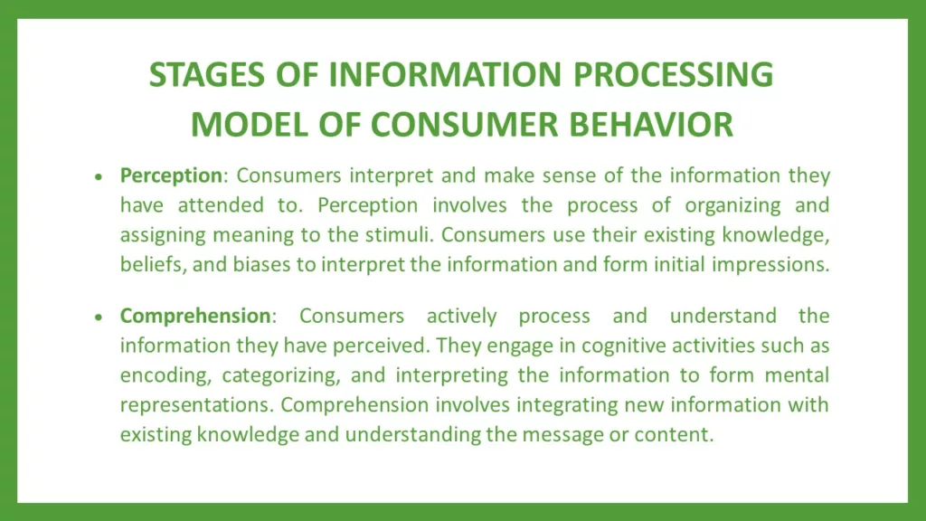 INFORMATION PROCESSING MODEL OF CONSUMER BEHAVIOUR