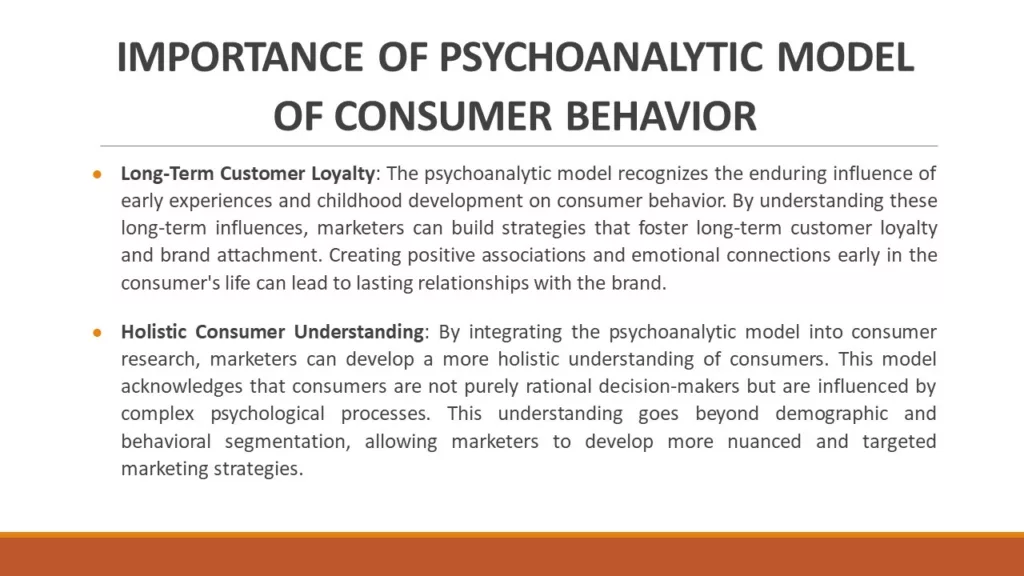 IMPORTANCE OF PSYCHOANALYTIC MODEL OF CONSUMER BEHAVIOR