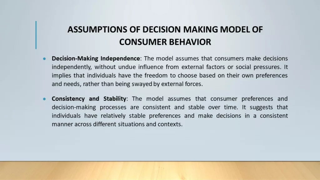 DECISION MAKING MODEL OF CONSUMER BEHAVIOR