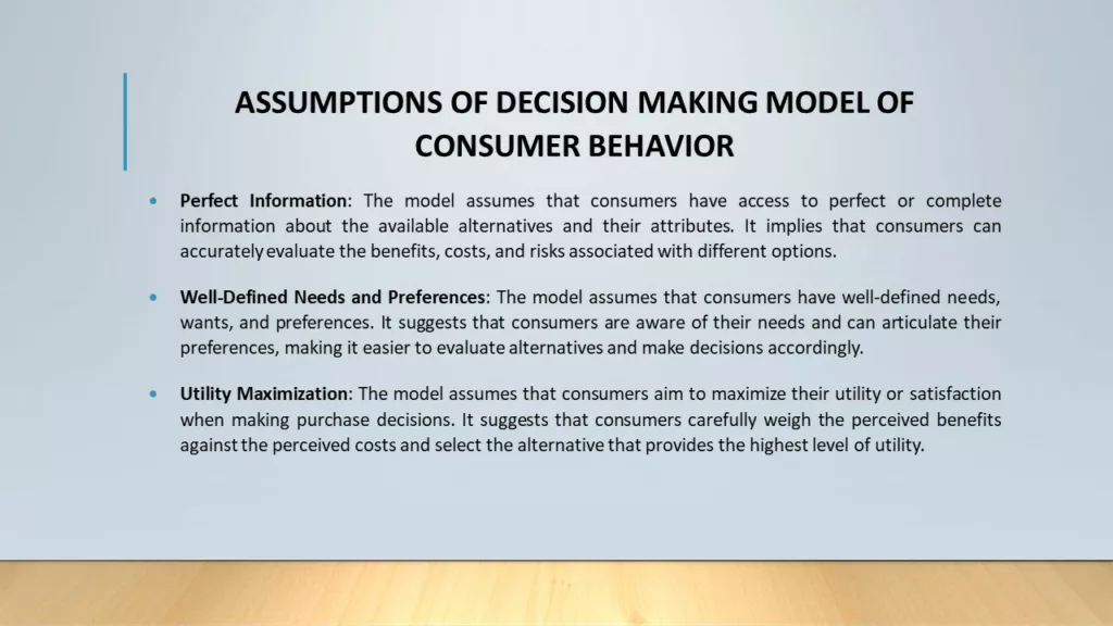 DECISION MAKING MODEL OF CONSUMER BEHAVIOR