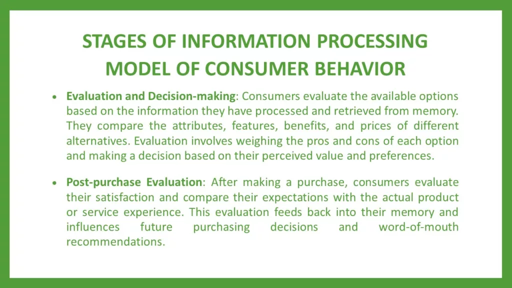 INFORMATION PROCESSING MODEL OF CONSUMER BEHAVIOUR