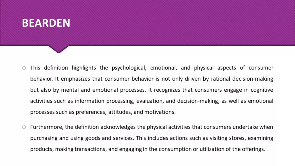 DEFINE CONSUMER BEHAVIOR