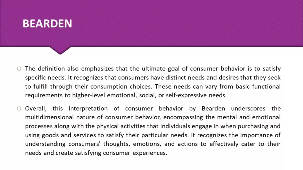 DEFINE CONSUMER BEHAVIOR