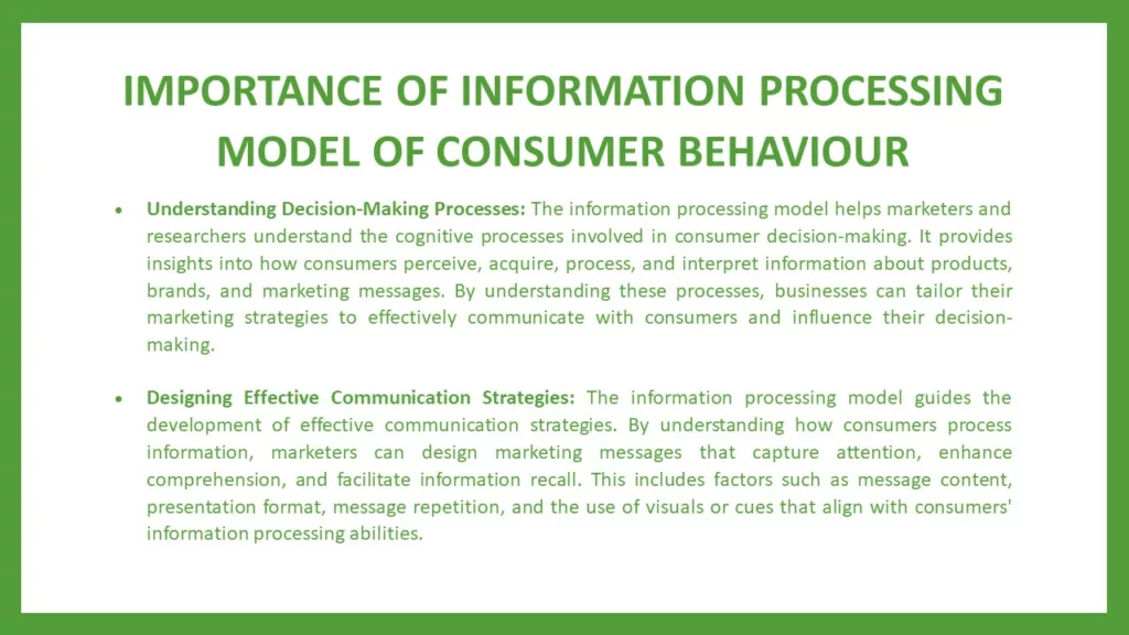 INFORMATION PROCESSING MODEL OF CONSUMER BEHAVIOUR