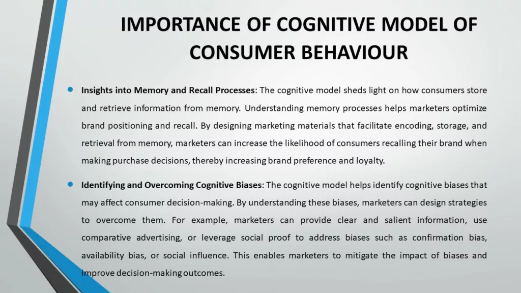 COGNITIVE MODEL OF CONSUMER BEHAVIOUR