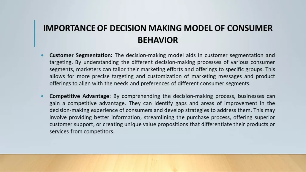 DECISION MAKING MODEL OF CONSUMER BEHAVIOR