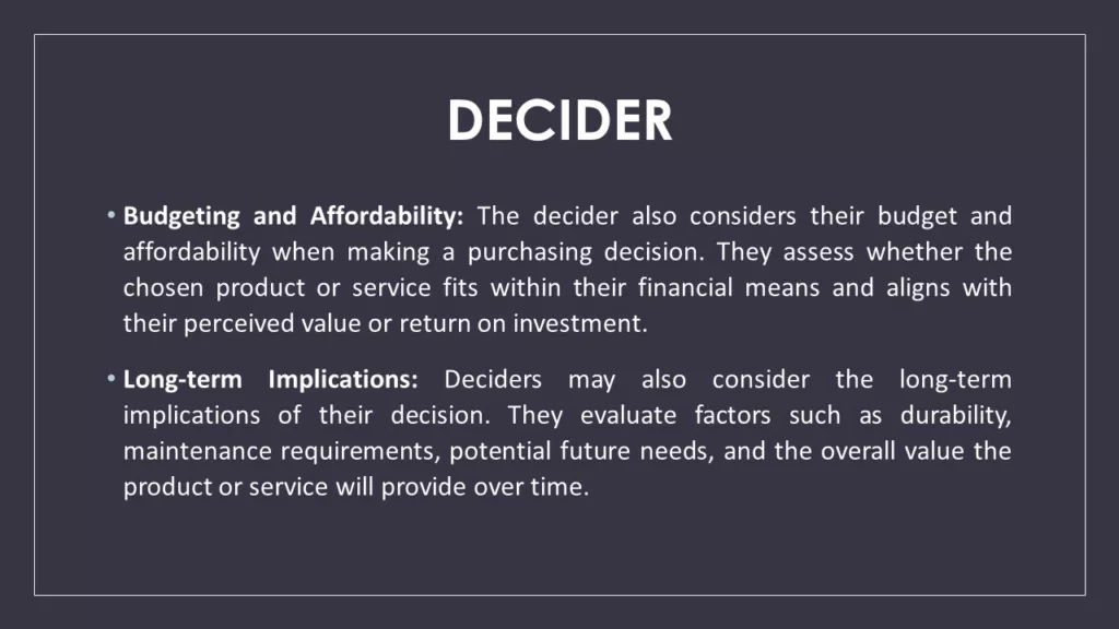 CONSUMER BUYING ROLES