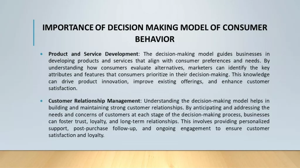 DECISION MAKING MODEL OF CONSUMER BEHAVIOR