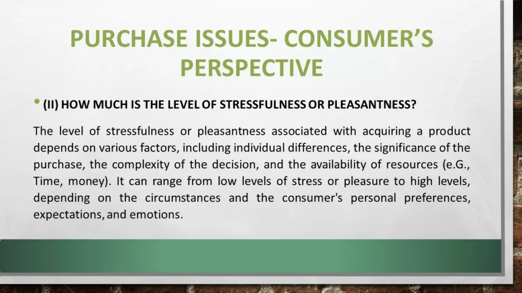 CONSUMER BEHAVIOR ISSUES