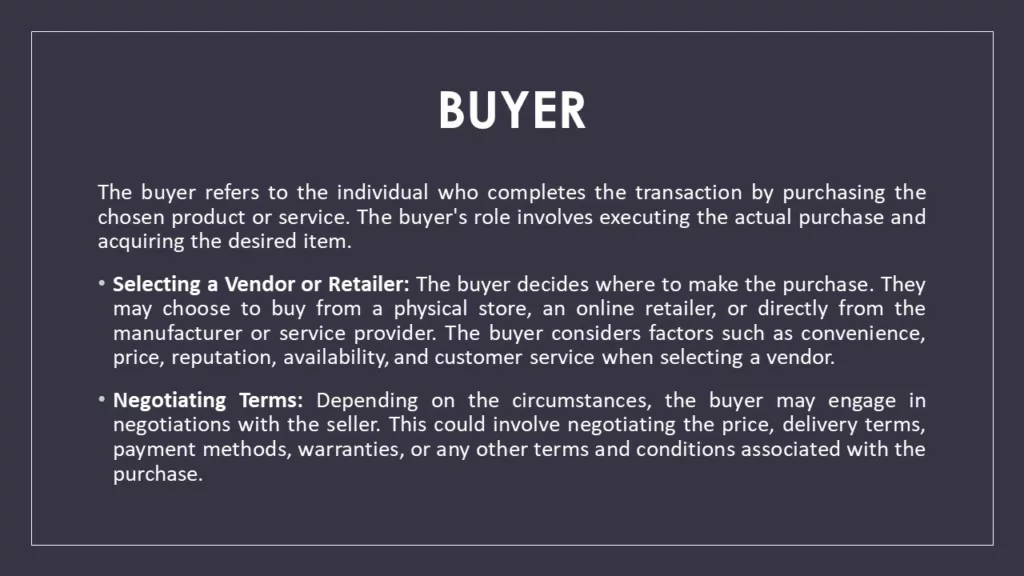 CONSUMER BUYING ROLES