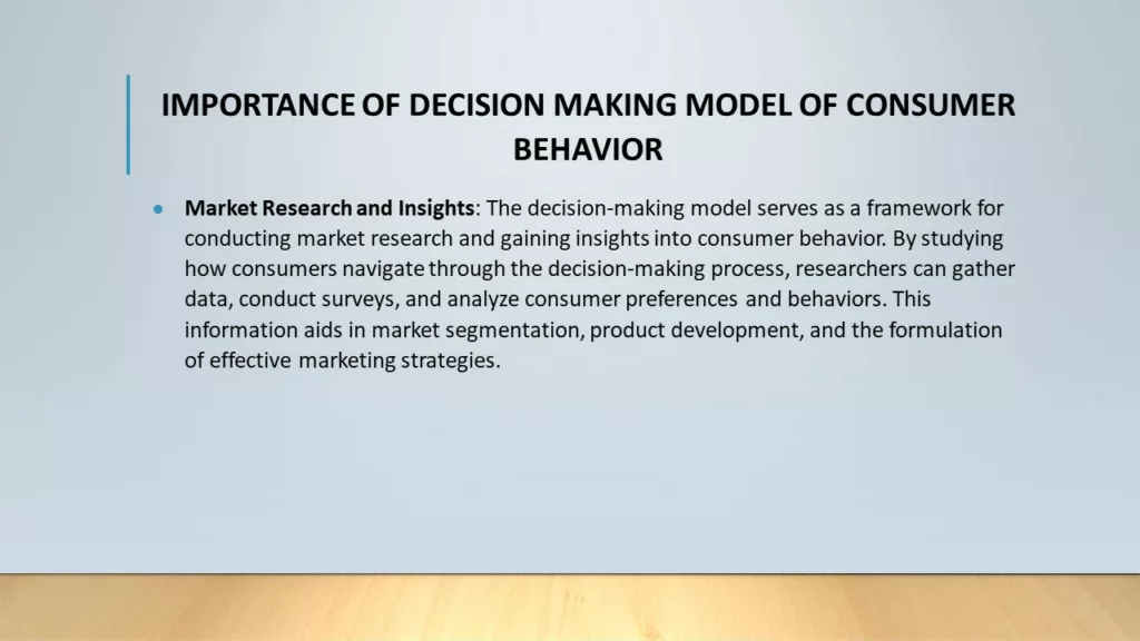 DECISION MAKING MODEL OF CONSUMER BEHAVIOR