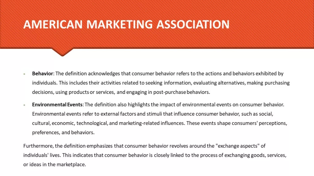 DEFINE CONSUMER BEHAVIOR