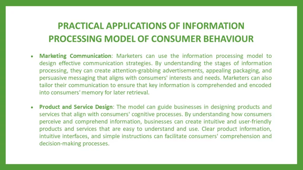 INFORMATION PROCESSING MODEL OF CONSUMER BEHAVIOUR