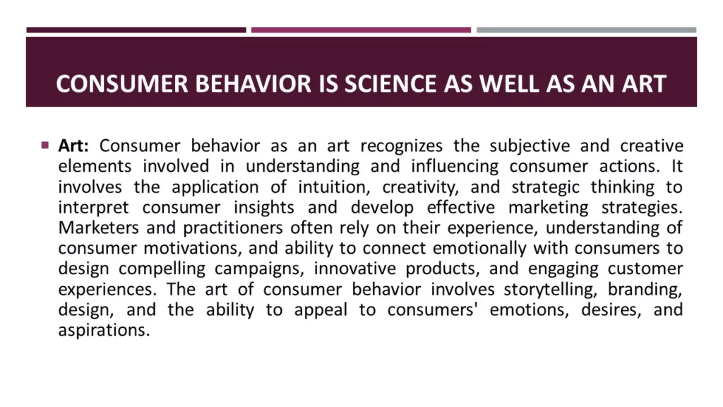 NATURE OF CONSUMER BEHAVIOR