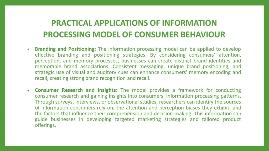 INFORMATION PROCESSING MODEL OF CONSUMER BEHAVIOUR