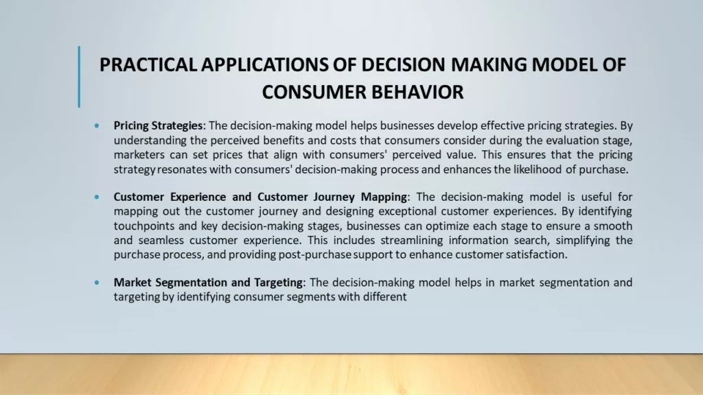 DECISION MAKING MODEL OF CONSUMER BEHAVIOR