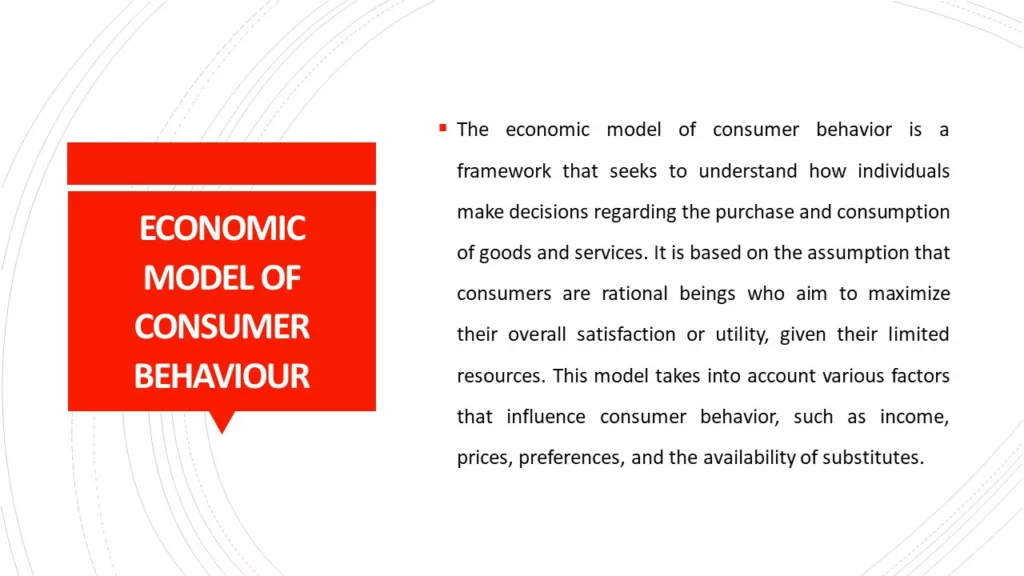 ECONOMIC MODEL OF CONSUMER BEHAVIOR