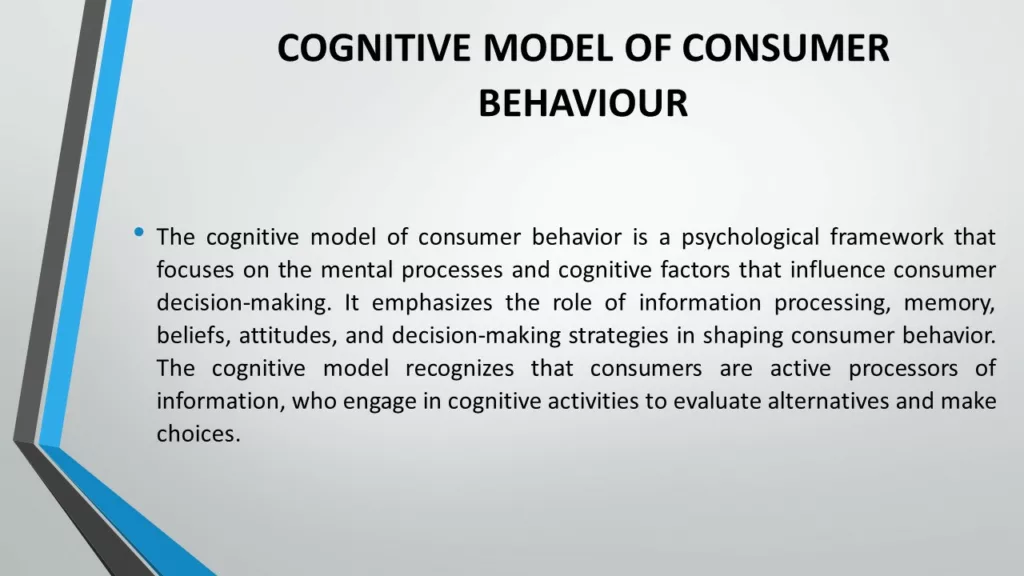 COGNITIVE MODEL OF CONSUMER BEHAVIOUR