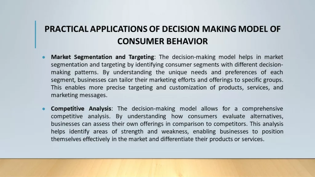 DECISION MAKING MODEL OF CONSUMER BEHAVIOR