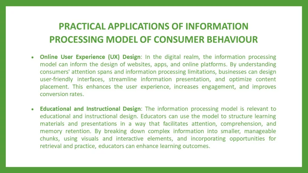 INFORMATION PROCESSING MODEL OF CONSUMER BEHAVIOUR