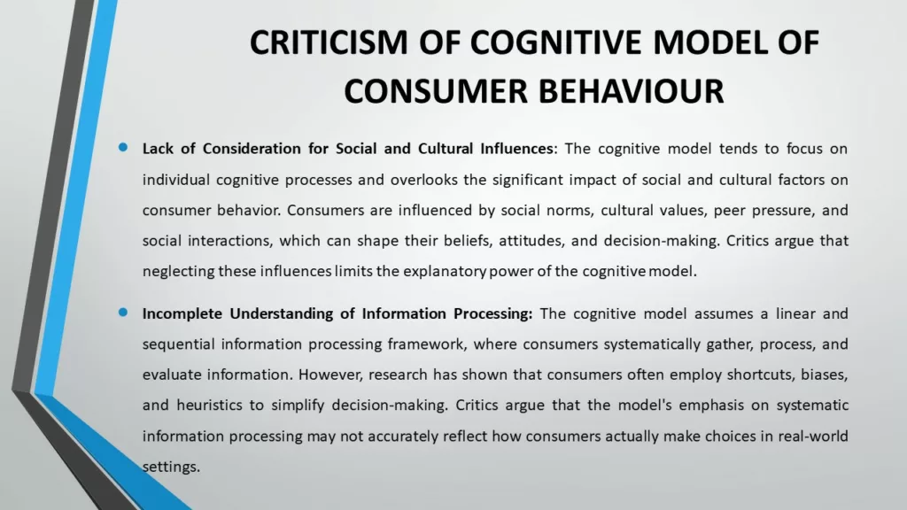 COGNITIVE MODEL OF CONSUMER BEHAVIOUR