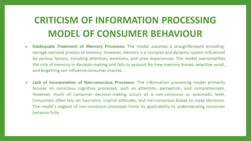 INFORMATION PROCESSING MODEL OF CONSUMER BEHAVIOUR