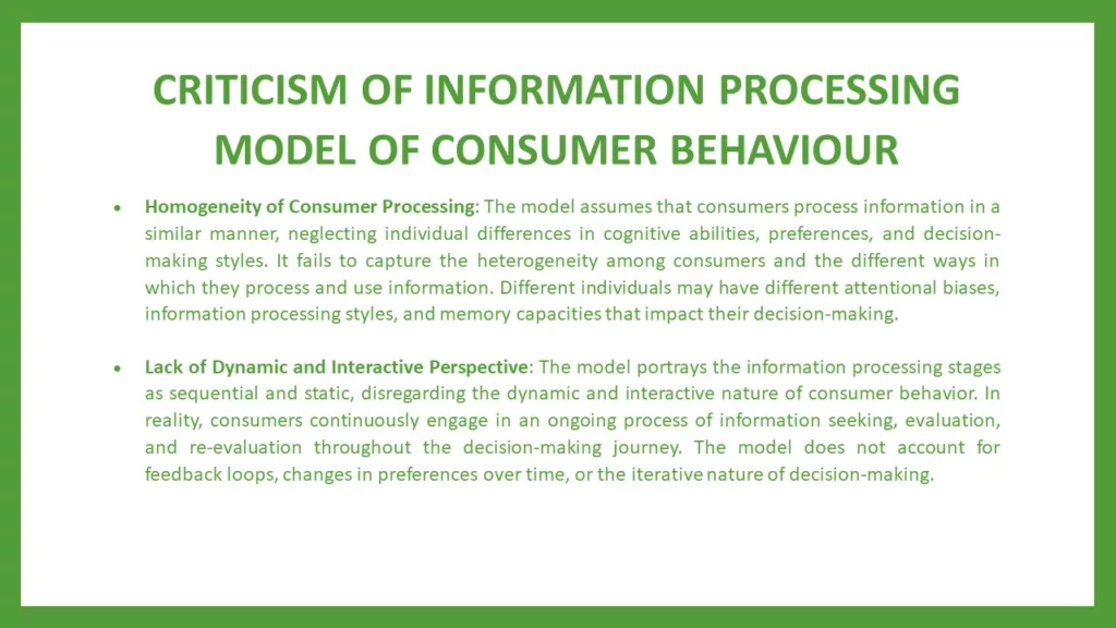 INFORMATION PROCESSING MODEL OF CONSUMER BEHAVIOUR