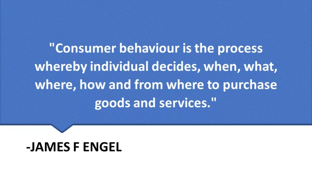 DEFINE CONSUMER BEHAVIOR