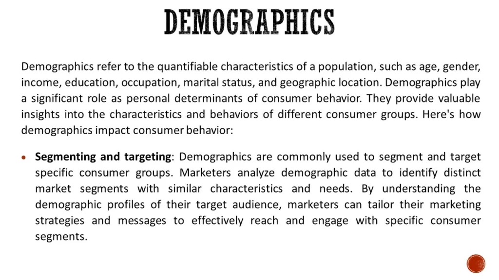 PERSONAL DETERMINANTS OF CONSUMER BEHAVIOR