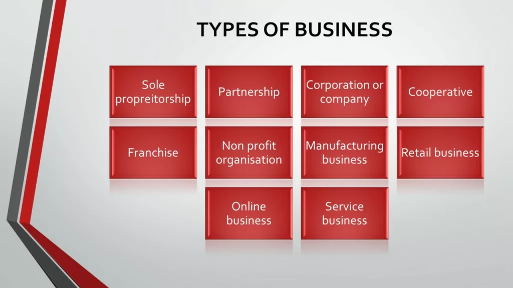 TYPES OF BUSINESS