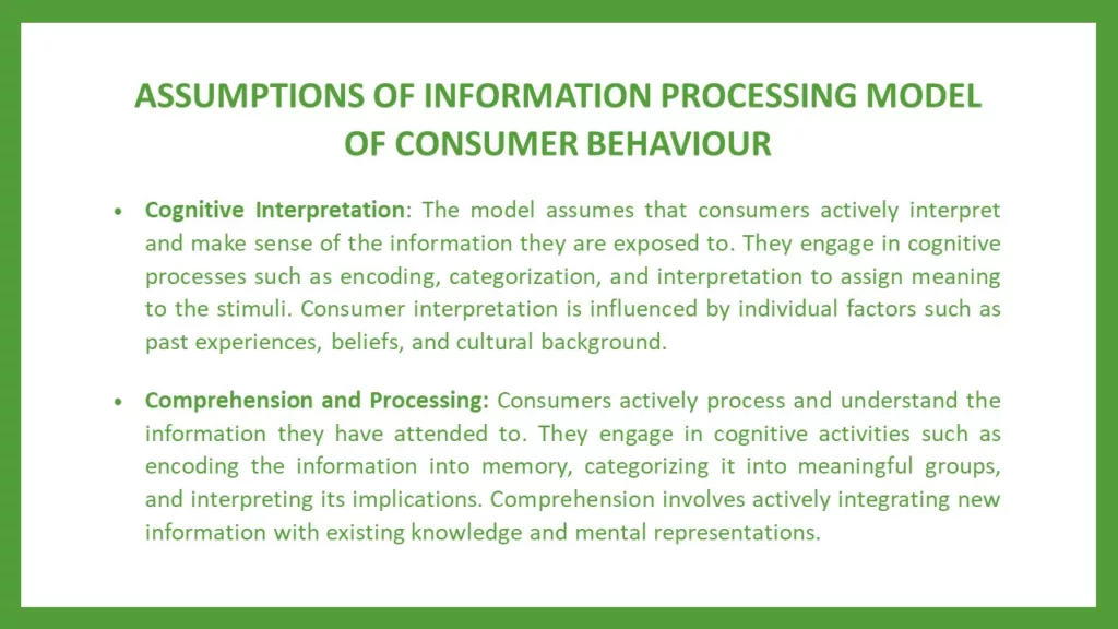 INFORMATION PROCESSING MODEL OF CONSUMER BEHAVIOUR