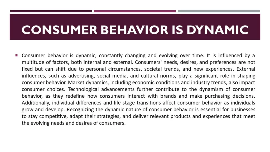 NATURE OF CONSUMER BEHAVIOR