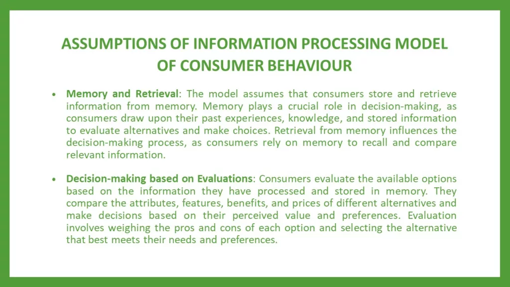 INFORMATION PROCESSING MODEL OF CONSUMER BEHAVIOUR