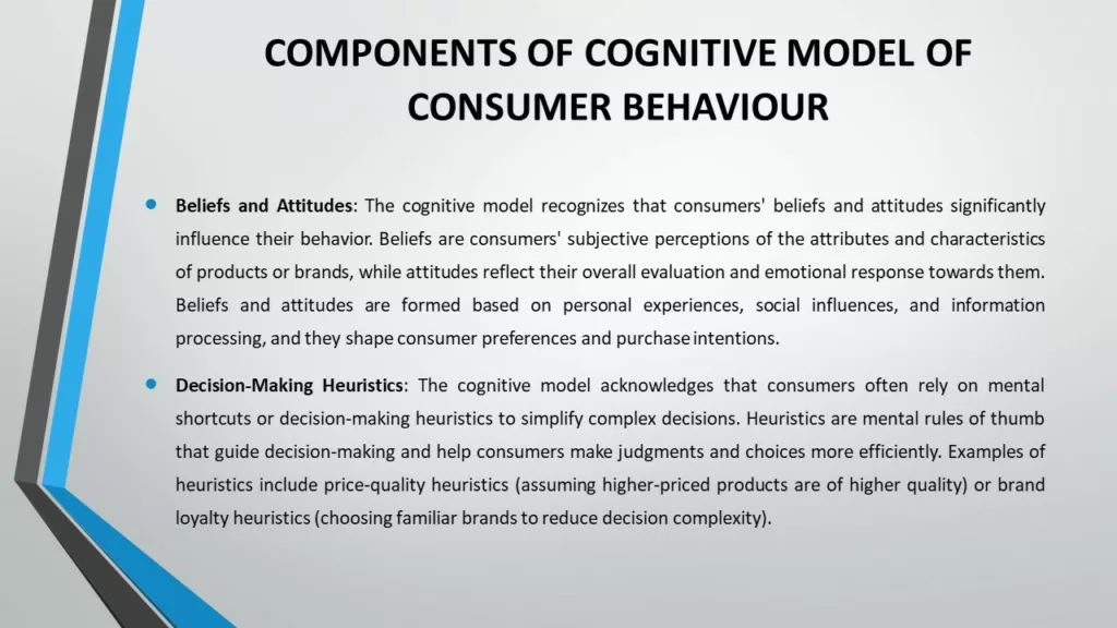 COGNITIVE MODEL OF CONSUMER BEHAVIOUR