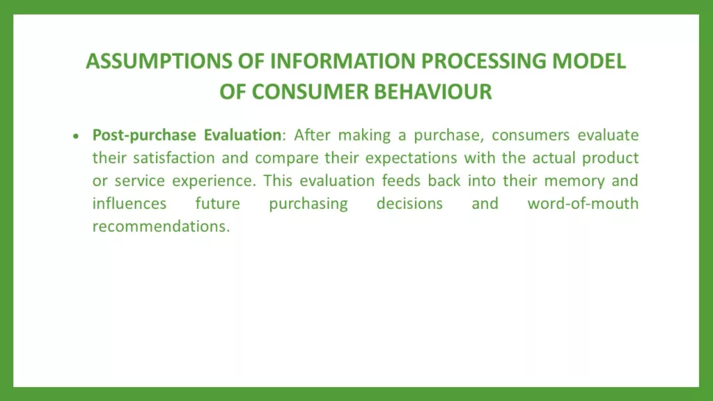 INFORMATION PROCESSING MODEL OF CONSUMER BEHAVIOUR